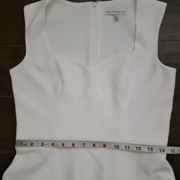 NEW  Dress The Population Monroe Side Slit Gown Womens M Off White Formal - Picture 7 of 9